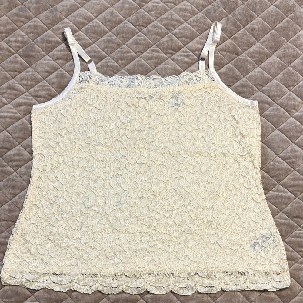 Liz Claiborne Ivory Floral Lace Camisole